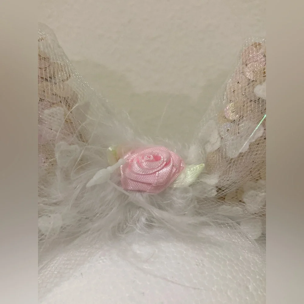 Disney Parks Bridal Minnie Mouse Ears Veil Bride Sequin Headband - Picture 5 of 13